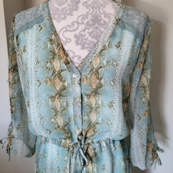 EsQualo Lace Chiffon Summer Dress NWT Sz 6 - Picture 6 of 14